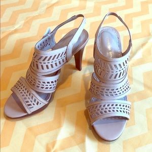 Adrienne Vittadini strapping high heel nude shoes